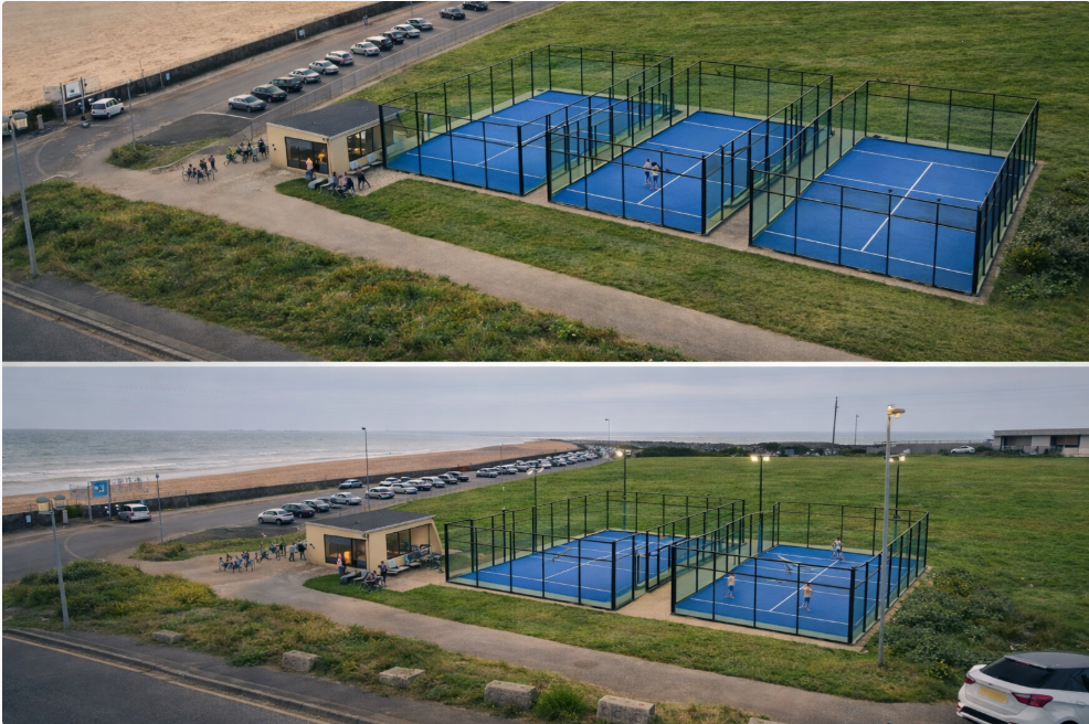Padel courts 3D concept